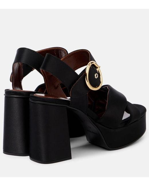 See By Chloé Black Lyna Leather Platform Sandals