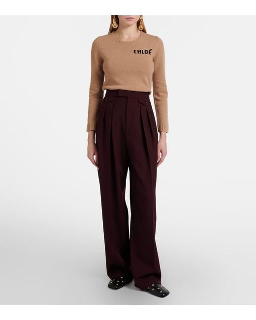 Chloé Natural Pullover Aus Wolle Und Kaschmir