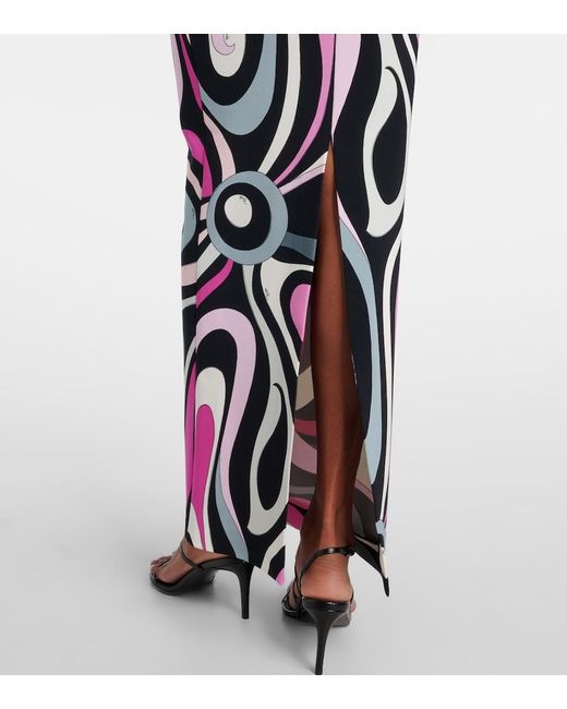 Emilio Pucci White Marmo High-Rise Maxi Skirt