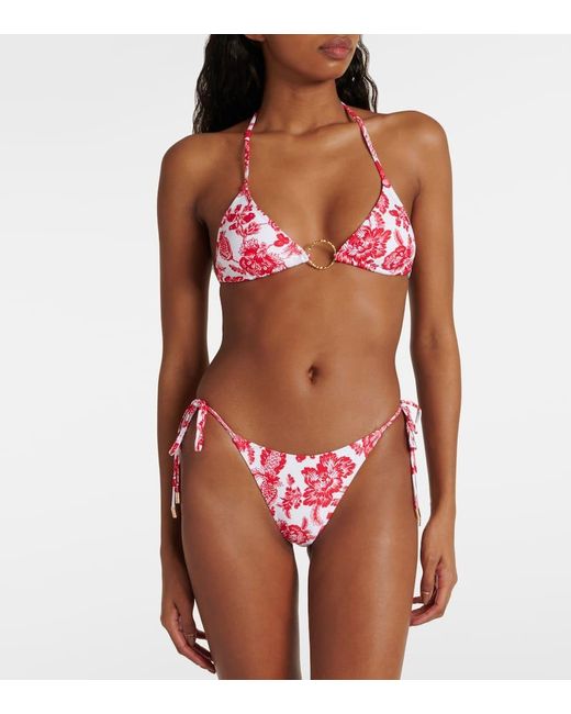 Melissa Odabash Red Bedrucktes Bikini-Oberteil Miami