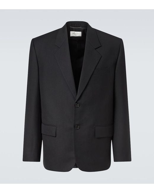 Saint Laurent Black Wool Gabardine Blazer for men