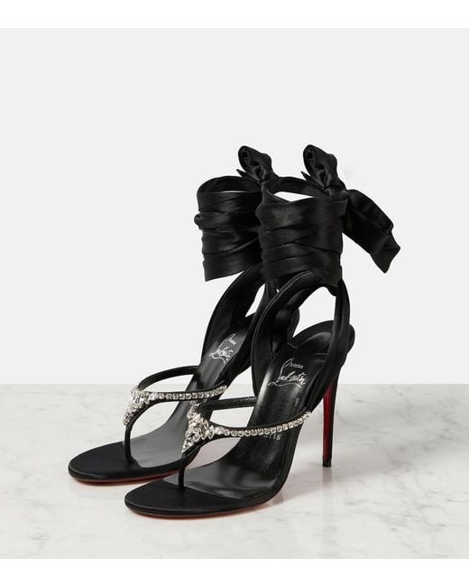 Christian Louboutin Black Just Queen Du Desert Embellished Sandals