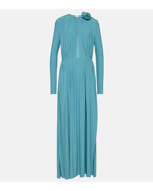 Magda Butrym Floral-applique Cutout Gown in Blue | Lyst