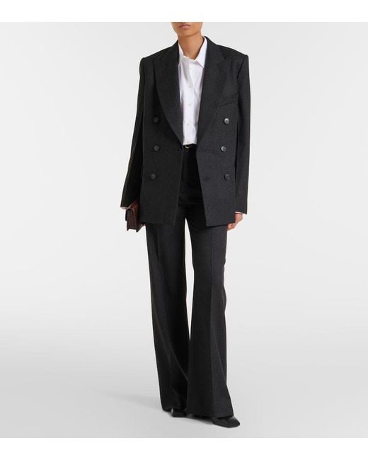 Victoria Beckham Black Double-Breasted Virgin Wool Blazer
