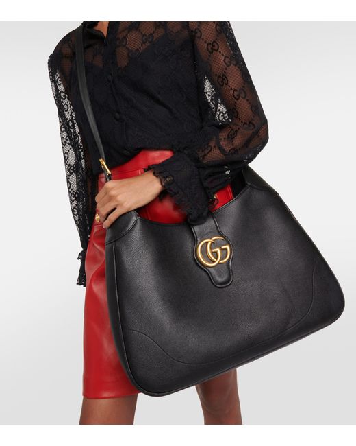 GUCCI Aphrodite large embellished leather shoulder bag