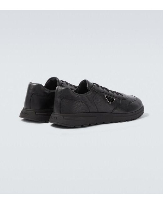Prada Black Prax 2.0 Leather Sneakers for men