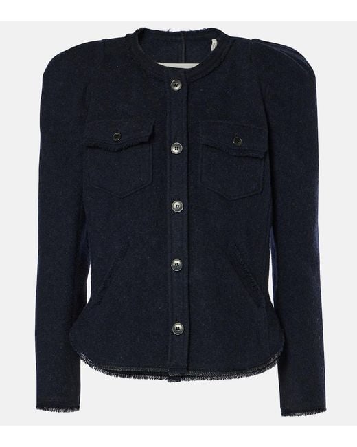 Isabel Marant Blue Nelly Wool-Blend Jacket