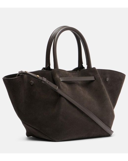 DeMellier London Black New York Midi Suede Tote Bag