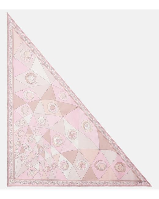 Emilio Pucci Pink Occhi Silk Twill Scarf