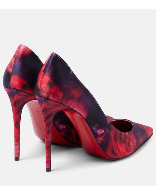Christian Louboutin Red Kate 100 Satin Pump