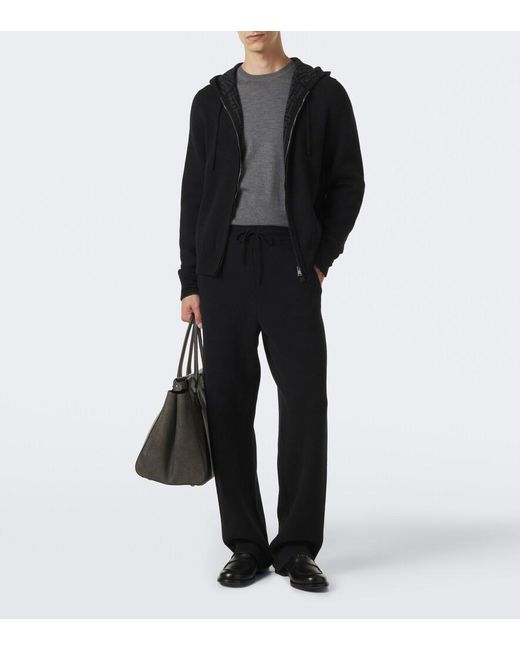Fendi Black Cashmere-Blend Zip-Up Hoodie for men