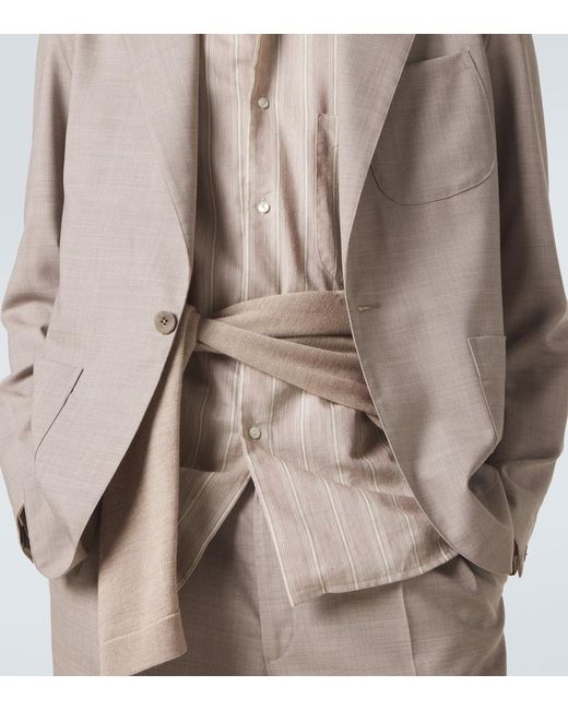 STÒFFA Natural Striped Cotton And Silk Shirt for men