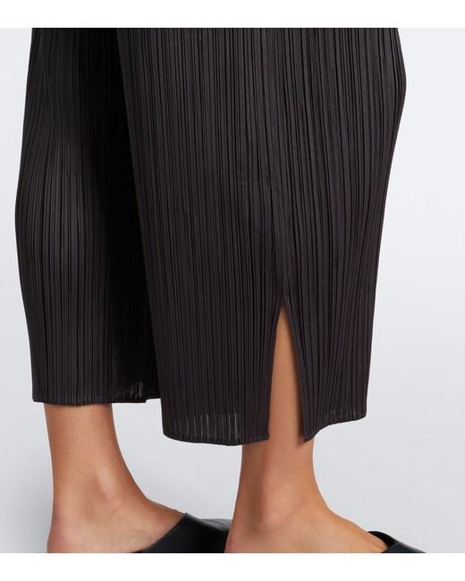 Pleats Please Issey Miyake Gray Monthly Colors: August Pleated Wide-Leg Pants