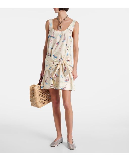 Rabanne White Printed Cotton Minidress
