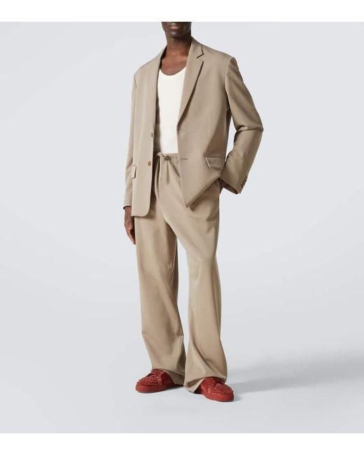 Baskets Louis Junior Spikes En Daim Christian Louboutin pour homme en coloris Red