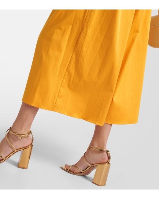 Altuzarra Yellow Fiona Ruched Cotton-Blend Midi Dress