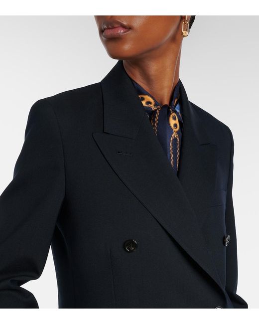 Gucci Blue Wool Melange Blazer