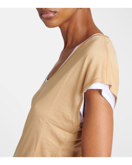 Dorothee Schumacher Natural Layered Cotton-blend Jersey T-shirt