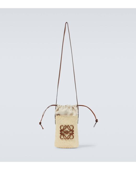 Loewe Metallic Paula's Ibiza Anagram Woven Bucket Bag for men