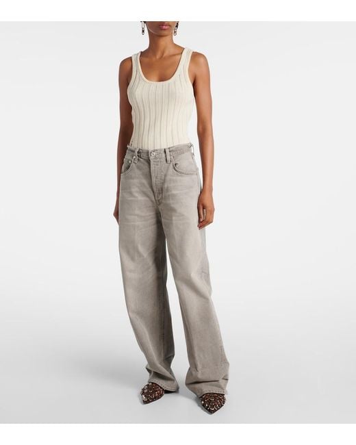 Citizens of Humanity Gray Ayla Wide-Leg Jeans