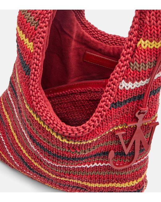 J.W. Anderson Red Tote Bag Aus Baumwolle Mit Leder