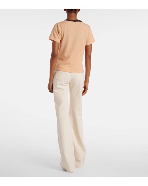 Camiseta De Jersey De Algodon Estampada Chloé de color Brown