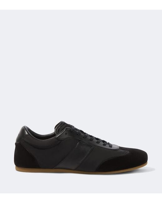 Lemaire Black Soft Suede-Trimmed Sneakers for men