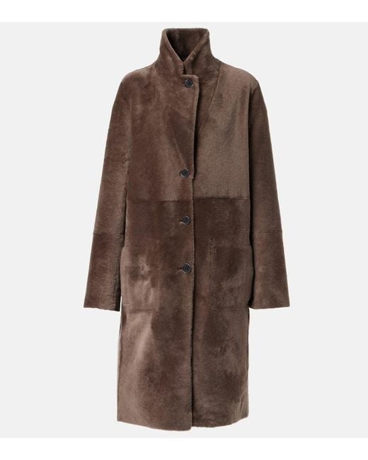 Joseph Brown Reversible Shearling And Leather Coat