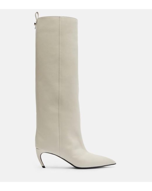 The Attico White Lea 65 Leather Knee-High Boots