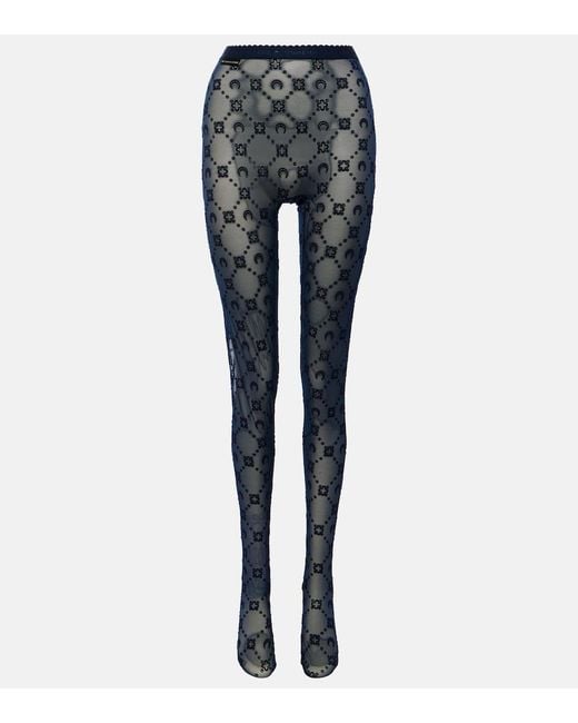 MARINE SERRE Blue Moon Mesh Tights