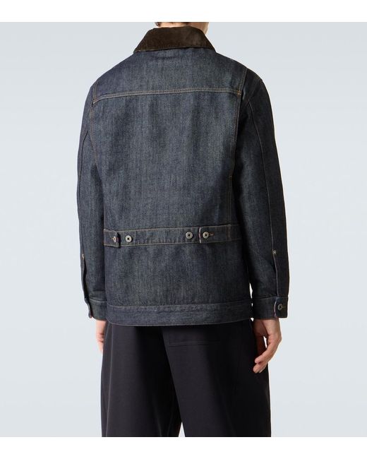 Loewe Blue Denim Jacket With Logo Patch for men
