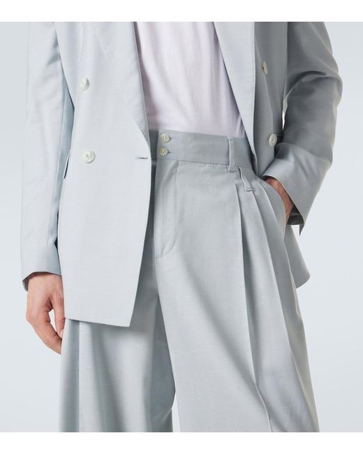 Dolce & Gabbana Blue High-Rise Wide-Leg Pants for men