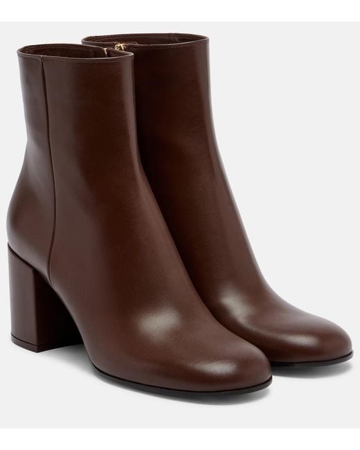 Gianvito Rossi Brown Joelle Leather Ankle Boots