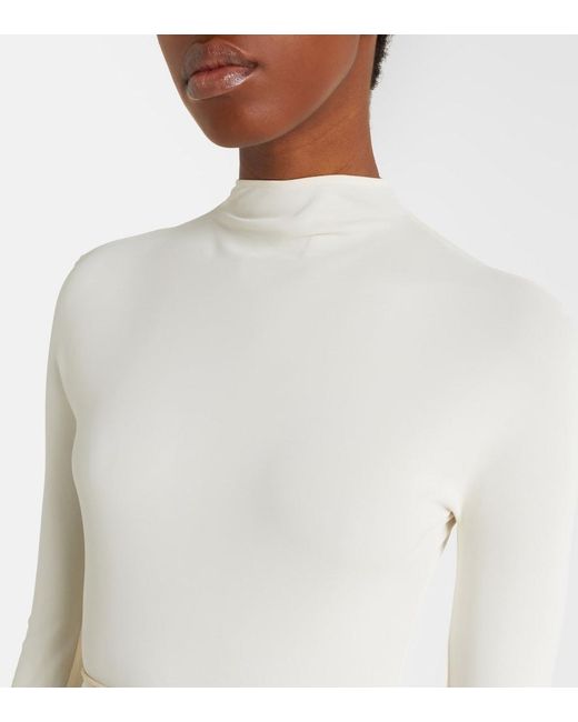 Alaïa White Gathered Jersey Minidress
