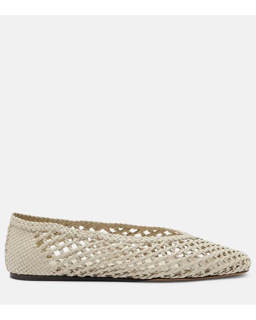 Le Monde Beryl Natural Regency Woven Leather Ballet Flats
