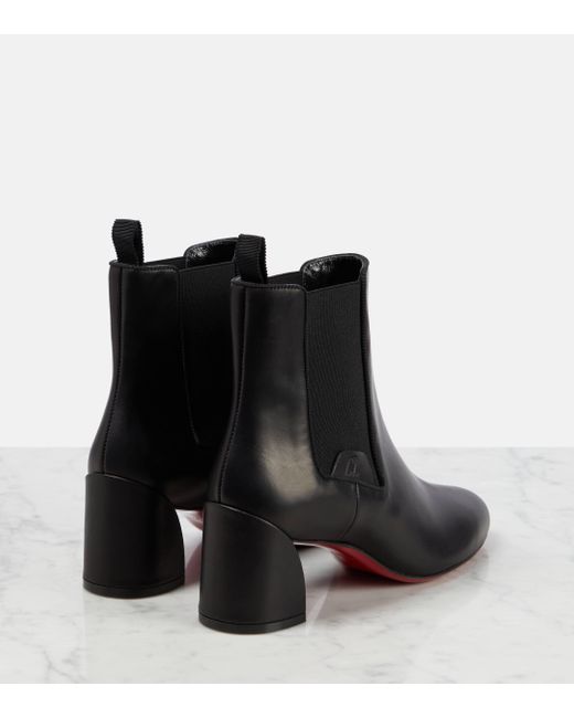 Christian Louboutin Black Turelastic Leather Ankle Boots 55