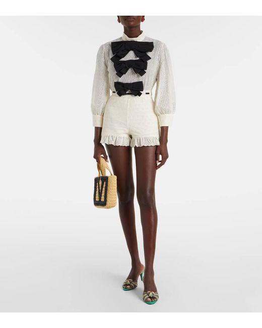 Valentino Black Mossi Bow-Detail Cotton Top