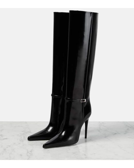 Saint Laurent Black Vendome 110 Leather Knee-high Boots