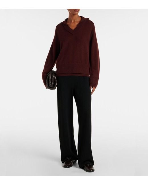 Vince Purple Layered Wool And Cashmere Sweater