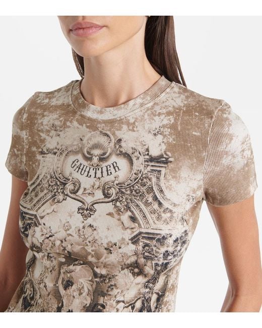 Jean Paul Gaultier Natural Medaillon Cotton-Blend Jersey T-Shirt