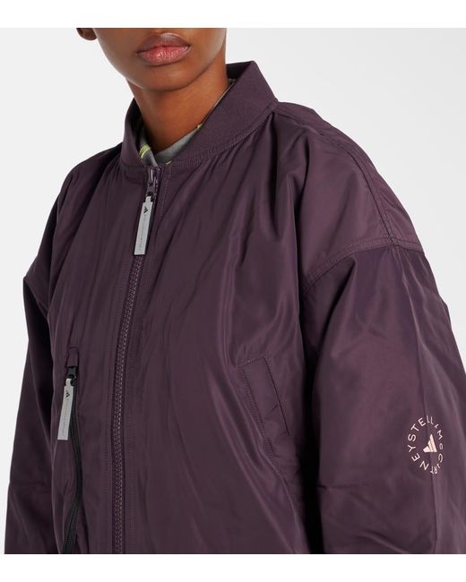 Chaqueta bómber con logo estampado Adidas By Stella McCartney de color Purple