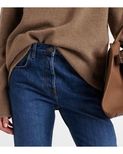 The Row Blue Mid-Rise Straight Jeans Riaco