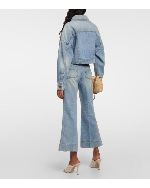 Zimmermann Blue Raie Cropped Jacket