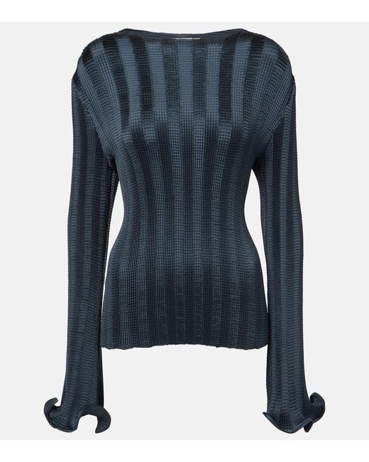 Jonathan Simkhai Blue Carys Knitted Top