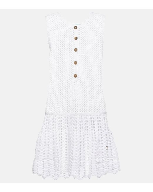 Melissa Odabash White Rosie Cotton Crochet Minidress