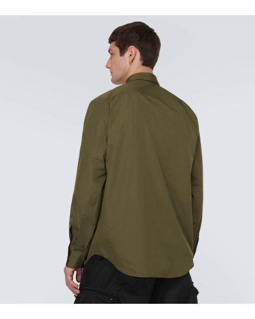 Chemise en coton a logo Prada pour homme en coloris Green
