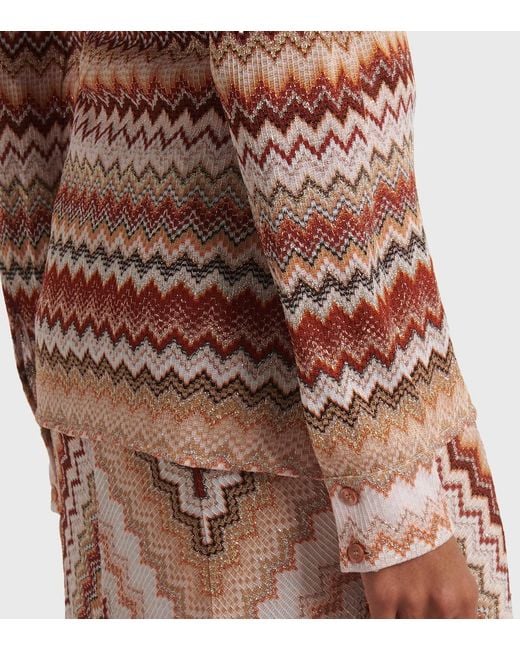 Missoni Pink Zigzag Lame Shirt