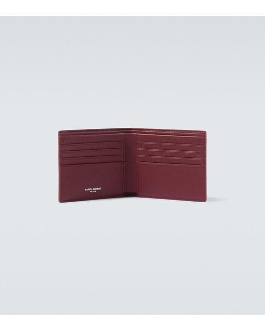 Saint Laurent Red Cassandre Leather Wallet for men
