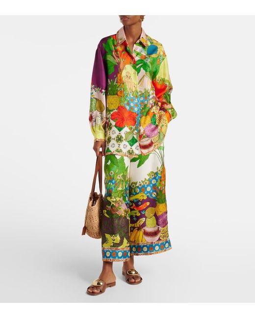 Chemise Tiger Imprimee En Soie ALÉMAIS en coloris Green