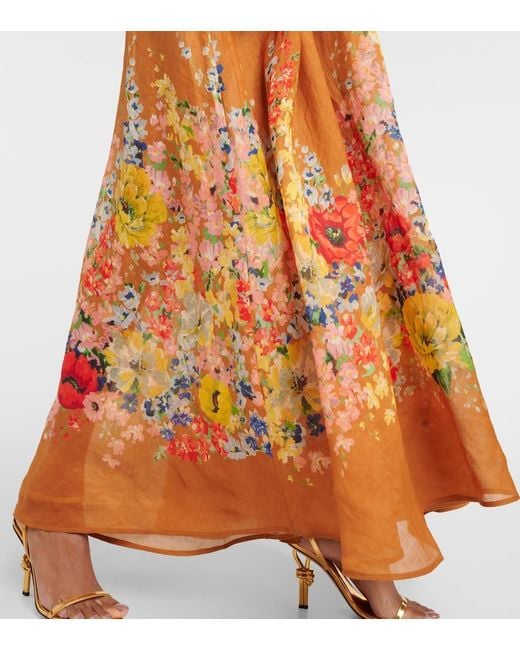 Zimmermann Orange Alight Floral Maxi Dress